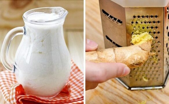 Make a cocktail with kefir and grated ginger.