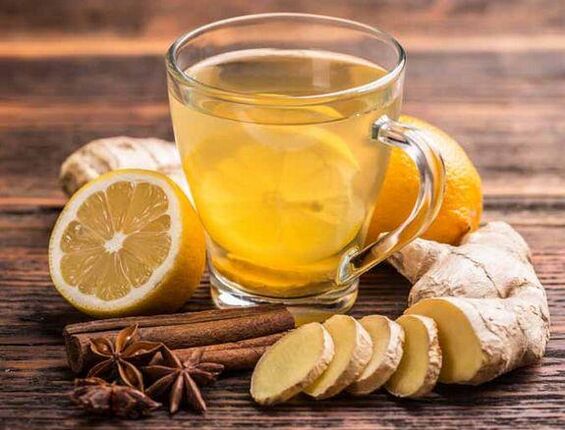 Tea with ginger, lemon, cinnamon and cloves for long-lasting erections